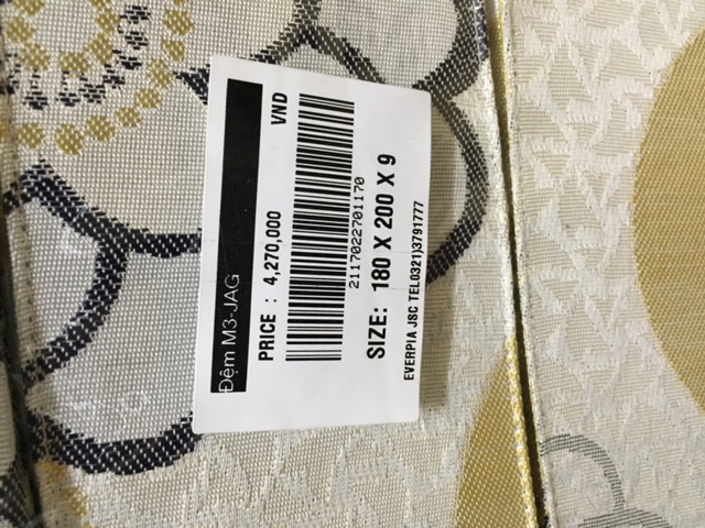 Mỗi sản phẩm Everon là một mã vạch riêng biệt