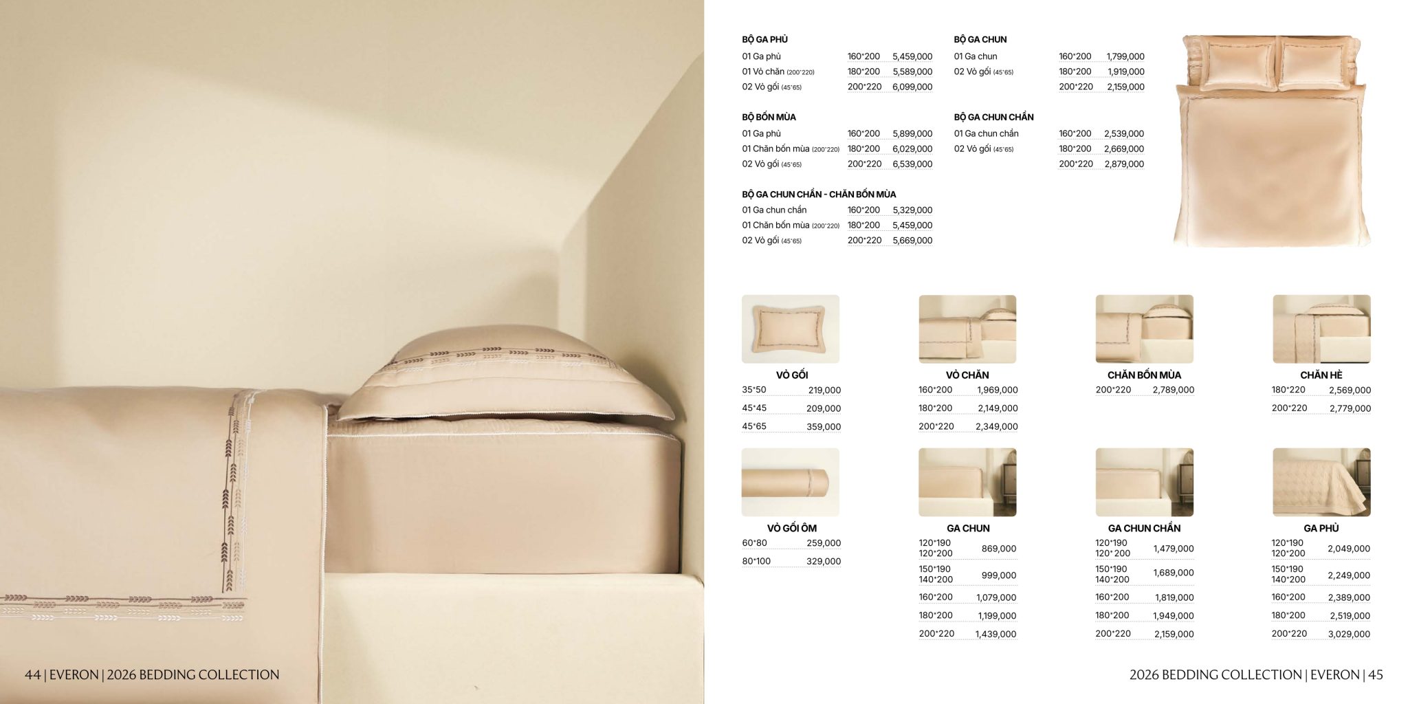 Bảng giá chi tiết bộ chăn ga gối Everon ESTMC26006