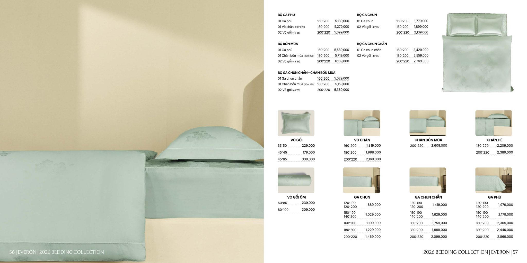 Bảng giá chi tiết bộ chăn ga Everon ESTJ26009